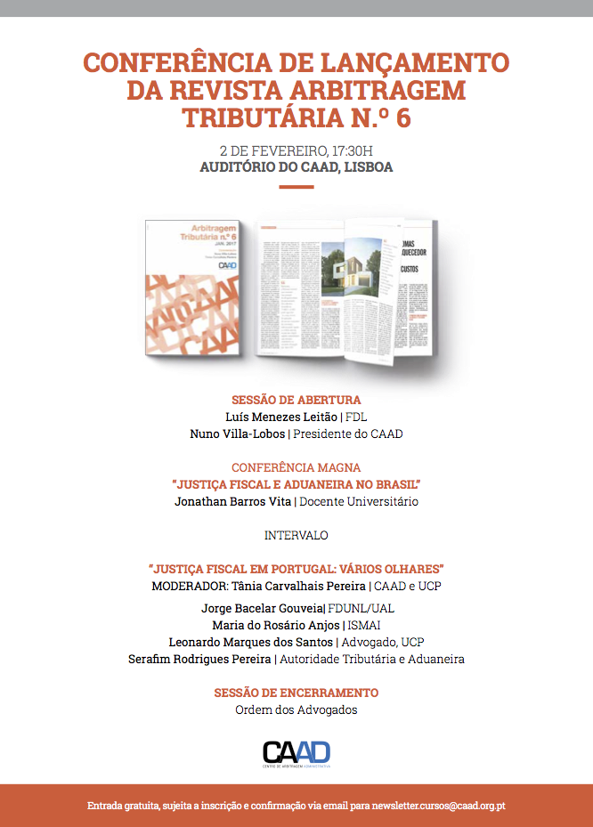 Conferência de Lançamento da Revista Arbitragem Tributária n.º 6